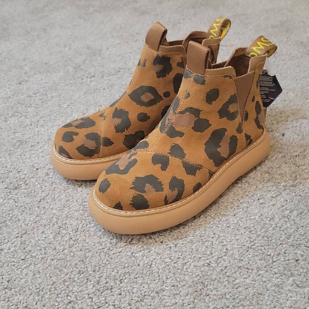 Toms Womens Alpargata Mallow Chelsea Leopard Print Size 6